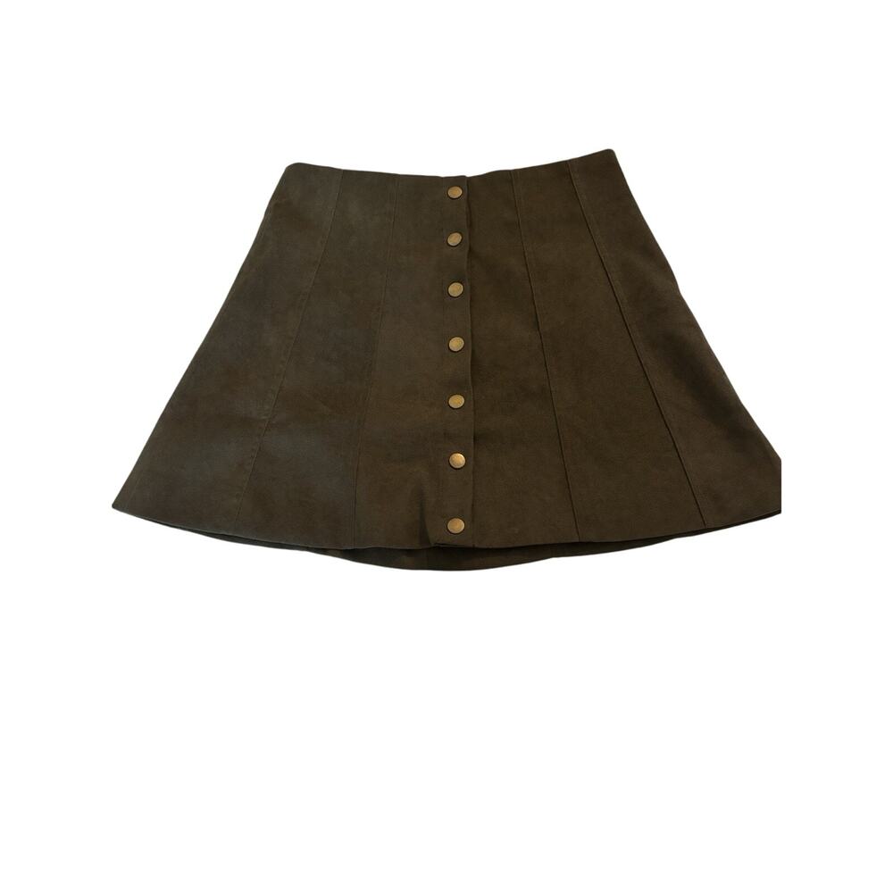 Y2K Dark Green Button Up Mini Skirt small